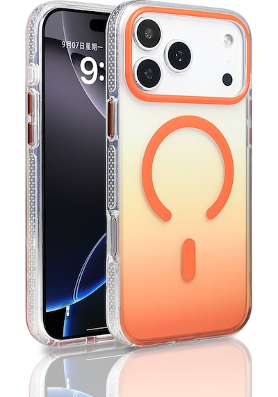 Subutu Apple Uyumlu iPhone 17 Pro Max Kılıf M-safe Şarj Özellikli Transparan Renk Geçişli Sbt Toros Kapak - Gri Gri