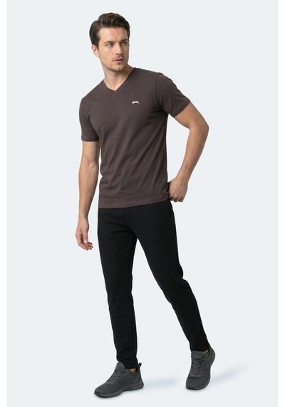 Slazenger Rıvaldo T Erkek Koyu Kahve Tişört Kahverengi