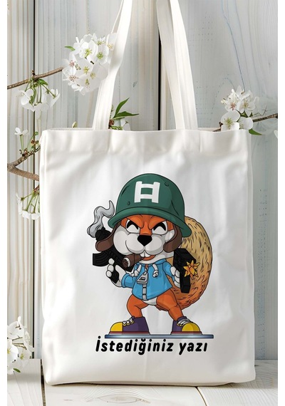 Art Hediye Conkers Bad Fur Day Baskılı Bez Çanta Çift Taraflı Baskı Kişiye Özel Model 1 Çok Renkli