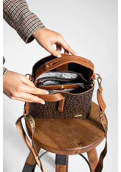 Just Polo Kadın Günlük Kullanıma Uygun Uzun Askılı Şık El & Omuz Çantası Shoulder Bag Kahve Taba