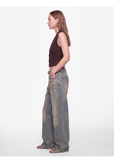 Koton Slim Fit V Yaka Kolsuz Süslü Düğmeli Triko Yelek Kahverengi 7wal20007ıt Kahve