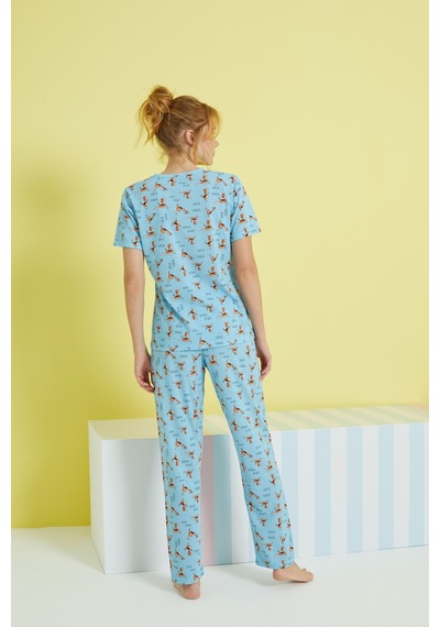Siyah İnci Örme Pijama Takım 24107081 Çok Renkli