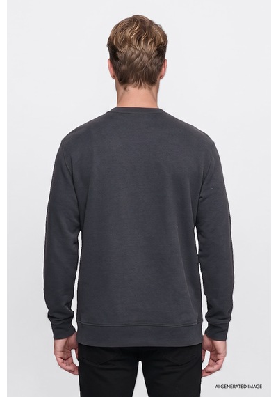 Wrangler Pamuklu Selanik Regular Fit Erkek Sweatshirt W2620080003 Antrasit