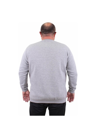 Moc Grande Mocgrande Erkek Büyük Beden Sıfır Yaka Sweat Conture Club 23203 Grı Melanj Gri Melanj