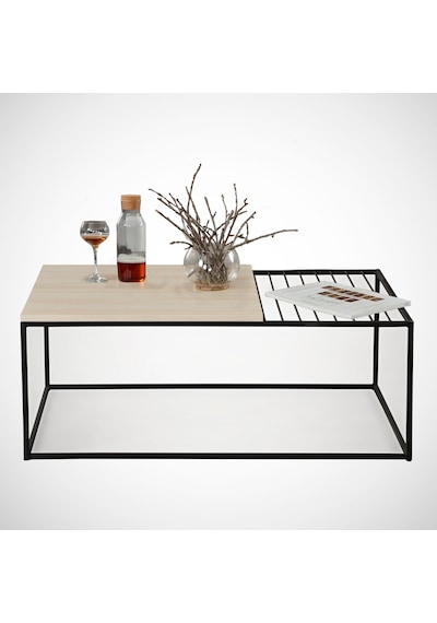 Zinus Orta Sehpa Metal & Orta Masa Açık Meşe /Metal Ayaklı Sehpa