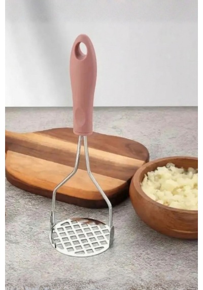Metal Saplı Metal Patates Ezici - Yuvarlak Baş