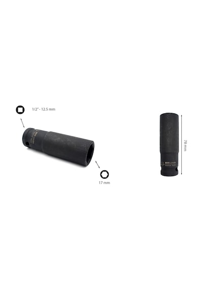Ceta Form 17 mm 1/2” 6 Köşe Derin Havalı Lokma Anahtar C64-H17