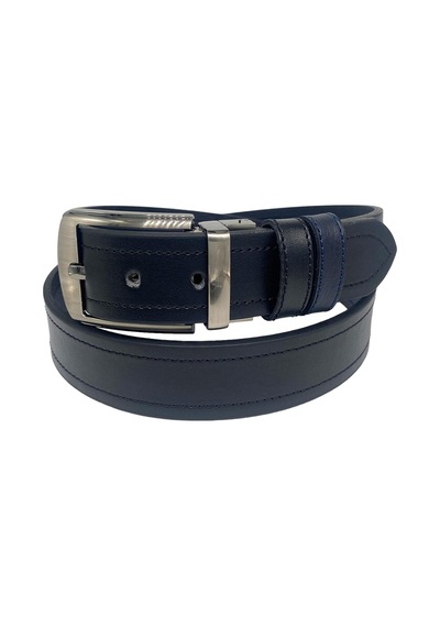 Süzer Deri Lacivert / Siyah Çift Taraflı Suni Deri 4 Cm.lik Unisex Spor Kemer Lacivert