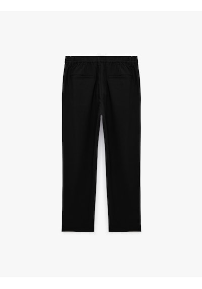 Koton Viskon Karışımlı Cepli Beli Lastikli Düğmeli Slim Fit Pileli Kumaş Pantolon Siyah 7wam40082nw Koton Viskon Karışımlı Cepli Beli Lastikli Düğmeli Slim Fit Pileli Kumaş Pantolon Siyah 7wam40082nw