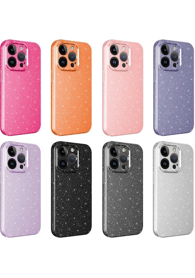 Zeyline Apple Uyumlu iPhone 14 Pro Max Kamera Korumalı Simli Lüks Zore Koton Kapak-mor