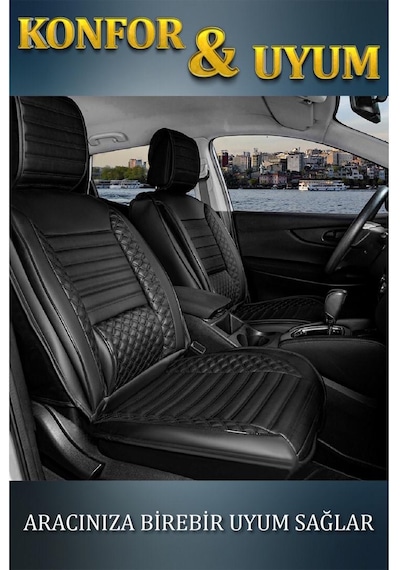 Fiat Freemont 5 Koltuk Oto Koltuk Kılıfı Ön Arka Set Siyah Plus Serisi Scr