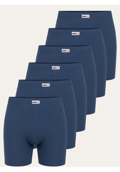 Mercan Erkek Boxer Short 6'lı - İndigo Boxer Şort Mavi