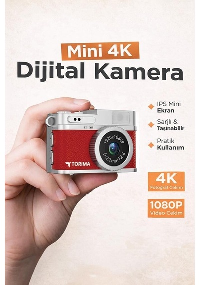 Premium Mini Dijital Kamera 1080p Cmr35 Kırmızı Vlog Video Çekim