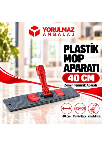 40 Cm Plastik Mop Aparatı Nemli Mop Tutucu Dayanıklı Paspas Aparatı