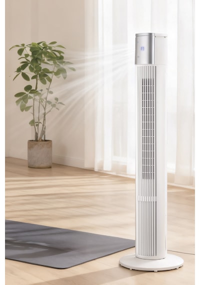 7go 7gtf2 41 İnç Kule Tipi Vantilatör Beyaz 45w Turbo Force, Uzaktan Kumandalı, Sessiz, Zaman Ayar