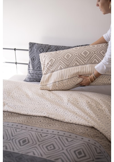 Cotton Collection Kışlık Pazen Çift Kişilik Nevresim Seti Artica Renkli