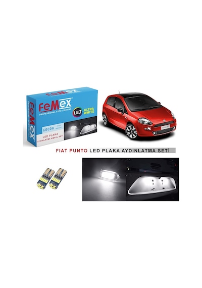 Fiat Punto Led Plaka Aydınlatma Ampul Seti Femex Parlak Beyaz