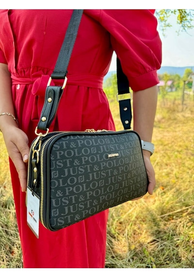 Just Polo Kadın Omuz Çantası 6011mh Siyah Düz