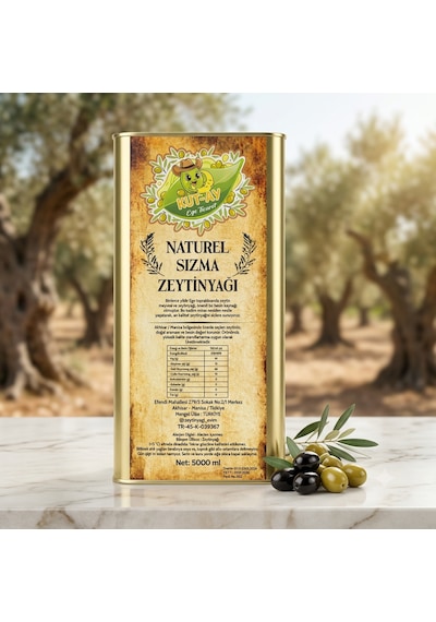 Doğal Sızma Zeytinyağı 5 Litre Analiz Raporlu & Yeni Hasat Akhisar Zeytinyağı Ege Sızma Natürel Zeytinyağı