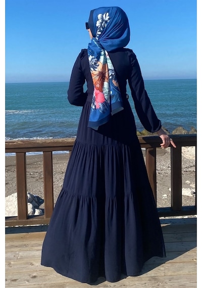 Rabia Şamlı Bade Elbise Lacivert