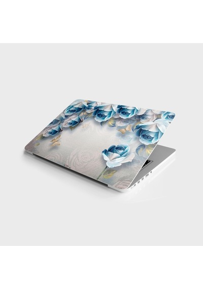 Laptop Sticker Bilgisayar Notebook Pc Kaplama Etiketi Mavi Gül Ya