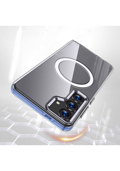 Samsung Galaxy Uyumlu S24 Kılıf Magsafe Şarj Özellik Yüzey Şeffaf Kapak