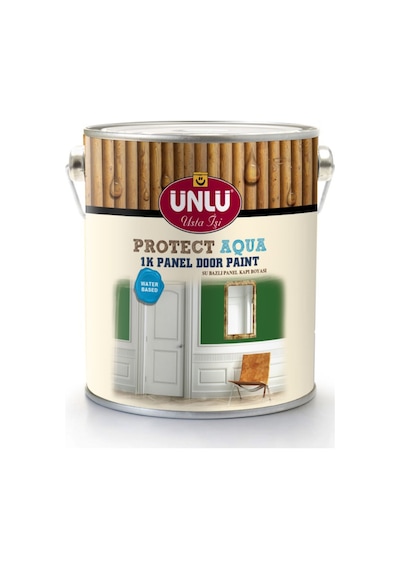 Ünlü Protect Aqua Su Bazlı 1K Panel Kapı Boyası Beyaz 5L