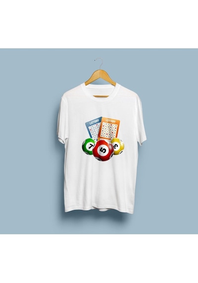 Oversize Lottery / Loto Kumar Oyunu Unisex T-shirt Beyaz