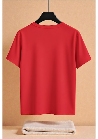 Uyguntarz Unisex Chicago Baskılı Tasarım Tshirt Kırmızı