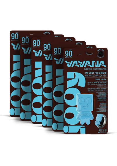 Vavana Jooy Araba Klima Kokusu 6'lı Set, 90 Gün Etkili Oto Kokusu Pure Musk