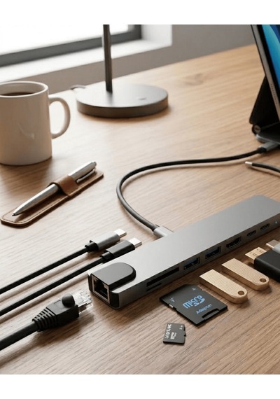 Shnstore Type C Çoklu Port Hub 8 Port Usb Hdmı Sd Kart Ethernet Adaptör Shntknd0720