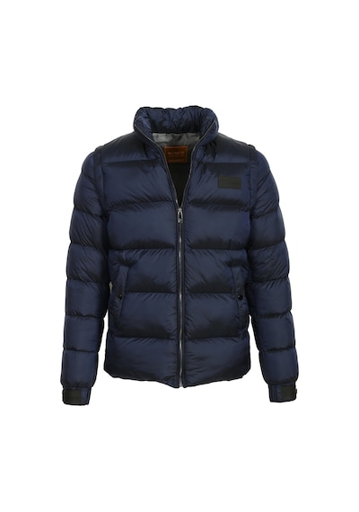 Erkek Lacivert Termo Dolumlu Two Tone Rüzgar Ve Su Itici Slim Fit Mont Ncs Jeans 4990-Lacivert