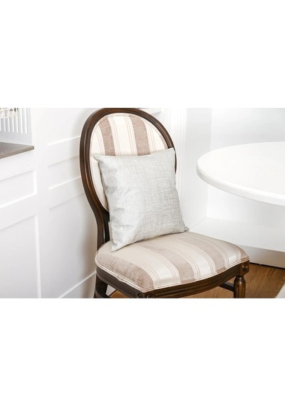 Linen Pamuk Keten Baskılı Krem/gümüş Kırlent 45 45 Cm Ikili - 561 45 x 45