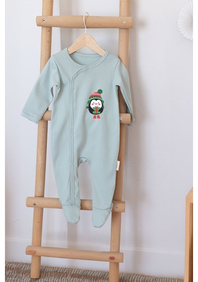 Mom Cherie 3'lü Winter Baskılı Uzun Kollu Bebek %100 Pamuk Çıtçıtlı Uyku Tulumu Çok Renkli