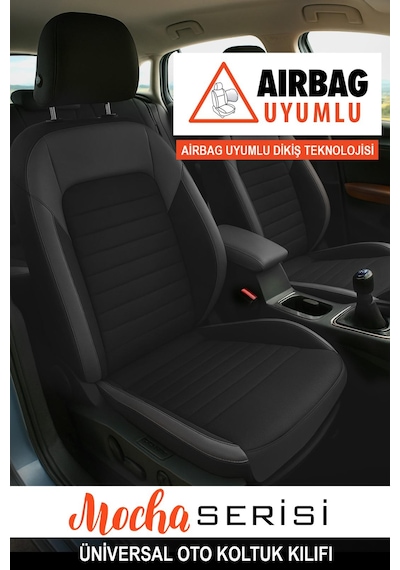 Mocha Taytüyü Oto Koltuk Kılıfı Volkswagen Bora-golf-jetta-polo Uyumlu Siyah