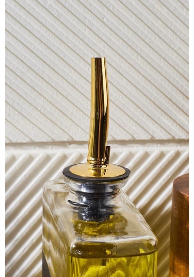 Molivet Gold Kapak 350ml Cam Yağdanlık-sosluk-sirkelik Sticker Hediyeli Altın