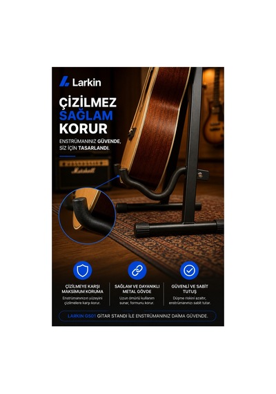 Larkin Gs01 Üst Kalite Enstrüman Gitar Standı Ayaklığı Sehpası