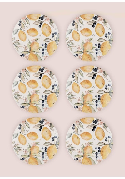 The Mia Limoncello Pasta Tabağı 6lı Set 19 Cm Lmn012 Renkli