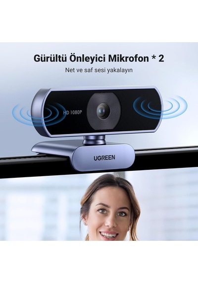 Usb Web Kamerası Pc İçin Full Hd 1080p/30fps Web Kamerası, Mikrofonlu Web Kamerası Net Stereo Ses Otomatik Işık D