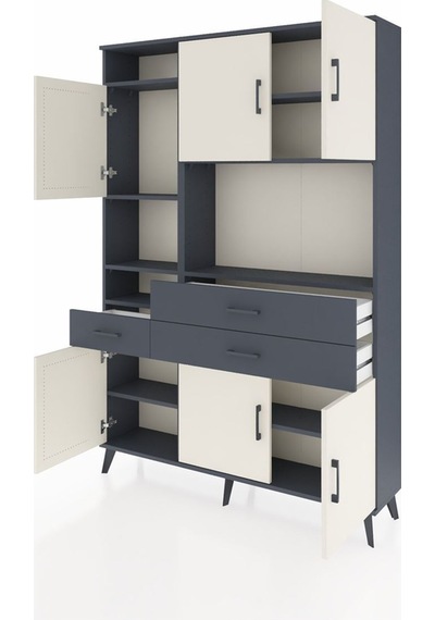 Arges Dolap 9 Raflı 3 Çekmeceli 6 Kapaklı 132x30x195 Antrasit-aytaşı/antrasit Aytası/antrasıt Arges Dolap 9 Raflı 3 Çekmeceli 6 Kapaklı 132x30x195 Antrasit-aytaşı/antrasit Aytası/antrasıt
