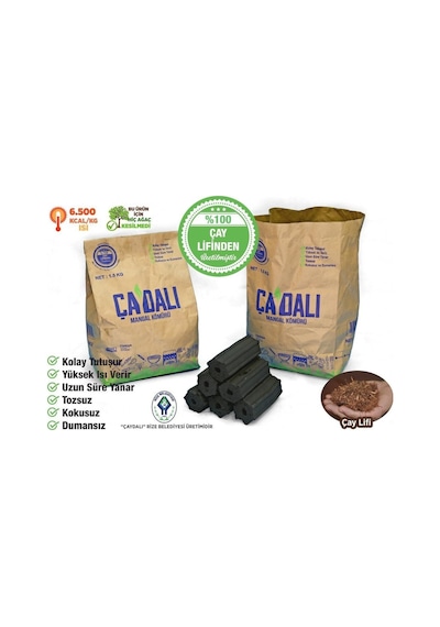 Çaydalı Mangal Kömürü Çaydalı Sıkma Mangal Kömürü 1,5 Kg Siyah