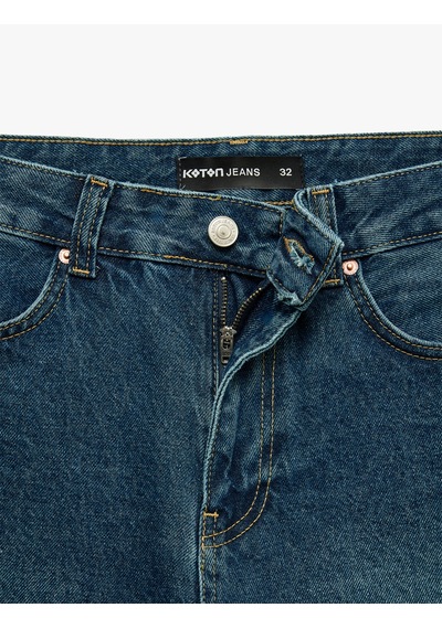 Koton Pamuklu Rahat Kalıp Normal Bel Baggy Jean Şort Green Cast 6sam40400nd Yeşil