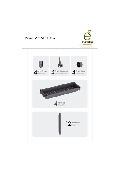 3 Katlı Tekerlekli Banyo Rafı Organizer Mutfak Düzenleyici Çok Amaçlı Servis Arabası Renkli 61503352