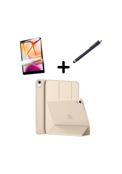 Apple Uyumlu iPad 10. Nesil 10.9 Kılıf Set Pu Deri Smart Tablet Kilifi Ekran Koruyucu + Kalem