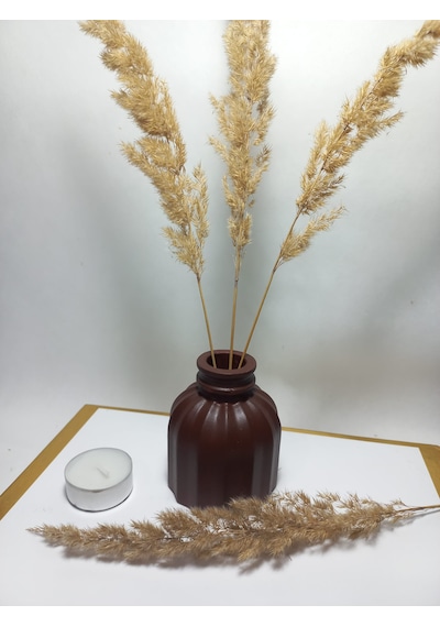 İnce Çizgili Vazo - Modern & Minimal Dekoratif Obje, Salon Ve Ofis Çiçeklik, Antiquity Gold Gold