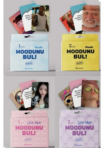 Moodunu Bul Mini 4 Adet Oyun Seti, Modunu Bul, Klasik, Girls Night 1, Girls Night 2