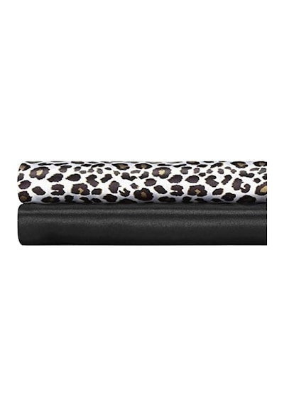 Betsey Johnson Betseys Leopar Saten Çarşaf Seti, King 50 x 22