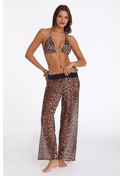 Argento 2089-3021 Tül Pantolon Pareo Leopar