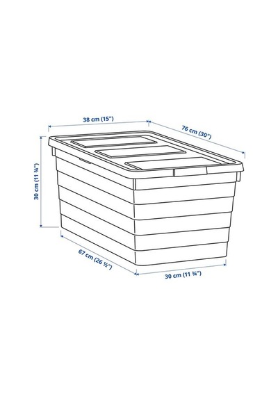 Ikea Sockerbıt Kapaklı Kutu, Beyaz, 38x76x30 Cm