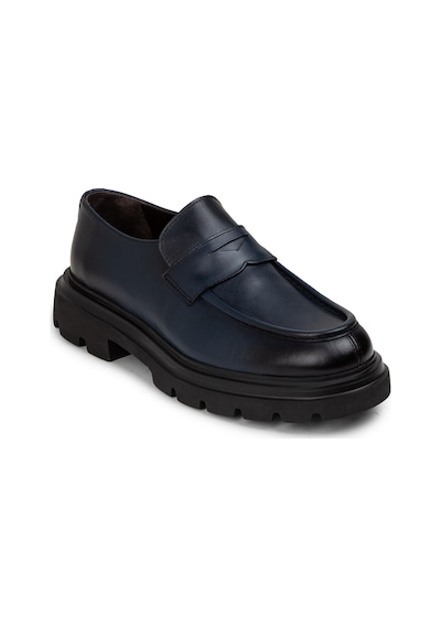 Deery Hakiki Deri Lacivert Erkek Loafer Ayakkabı - 01980mlcve01 Lacivert